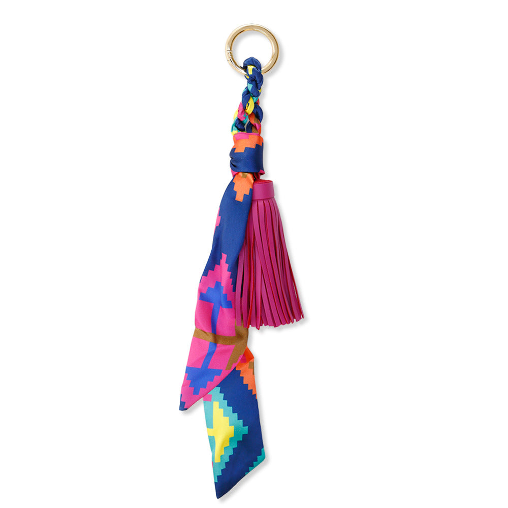 Wholesale PU Tassel Ethnic Keychain